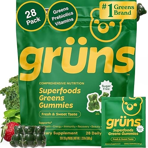 Grüns Adult Sugar‑Free Super Greens Multivitamin Gummies