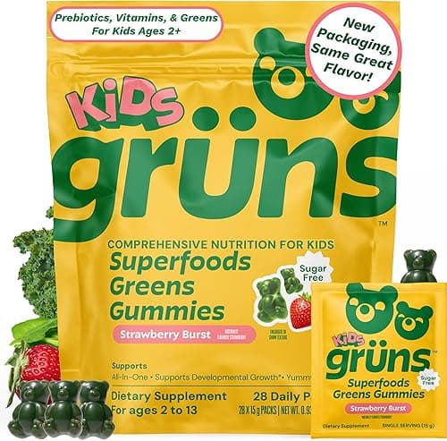 Kids Grüns Superfoods Greens Gummies – Strawberry Burst