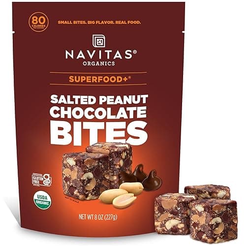 Navitas Organics Superfood+ Salted Peanut Chocolate Bites – Clean Energy Snack