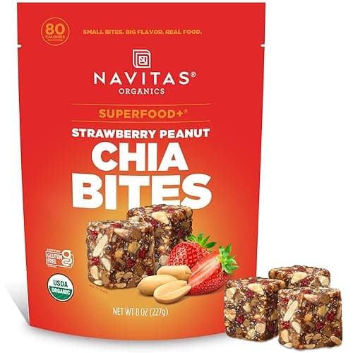 Navitas Organics Superfood+ Strawberry Peanut Chia Bites – Clean Energy Snack