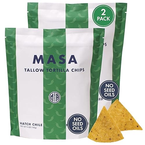 MASA Hatch Green Chile Corn Tortilla Chips – Cooked in Beef Tallow