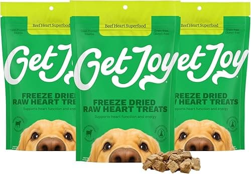 Get Joy Freeze‑Dried 100% Beef Heart Dog Treats, 4 oz (Pack of 3)