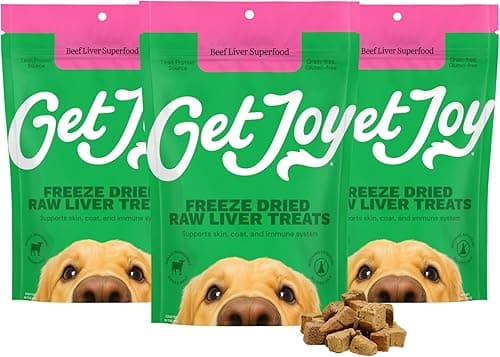 Get Joy Freeze‑Dried Superfood 100% Beef Liver Dog Treats, 4 oz (Pack of 3)