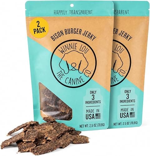 Winnie Lou Bison Burger Jerky Dog Treats – 2 Pack