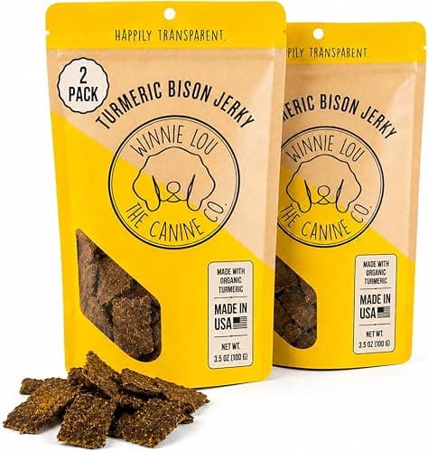 Winnie Lou Turmeric Bison Jerky Dog Treats – 2 Pack