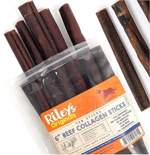 Riley’s 6‑Inch Beef Collagen Sticks for Dogs – 10 Count