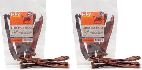 Riley’s Steer Bully Sticks for Tiny to Small Dogs – 4–6”, 10 Count (Pack of 2)