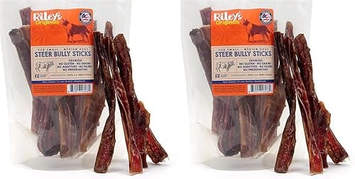 Riley’s Steer Bully Sticks for Small to Medium Dogs – 5–6”, 12 Count (Pack of 2)
