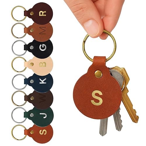 Northwind Personalized Leather Keychain - Circle