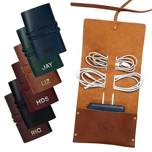 Northwind Personalized Leather Tech Accessory Roll