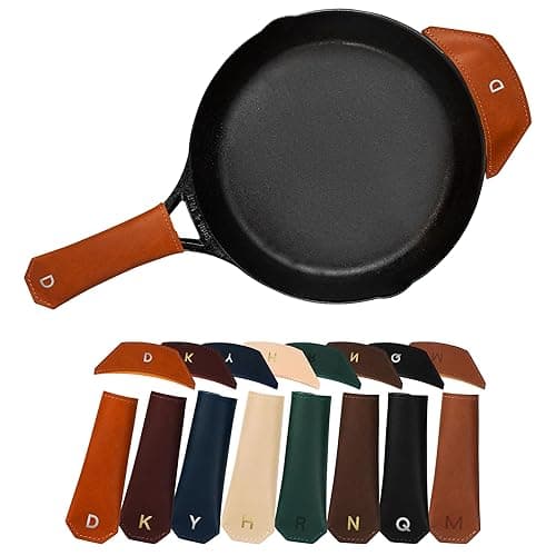 Northwind Personalized Engraved Leather Skillet Handle Cover — Set of 2