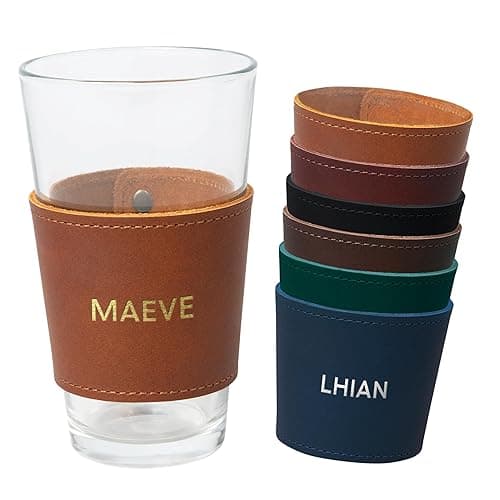Northwind Personalized Leather Pint Glass Sleeve