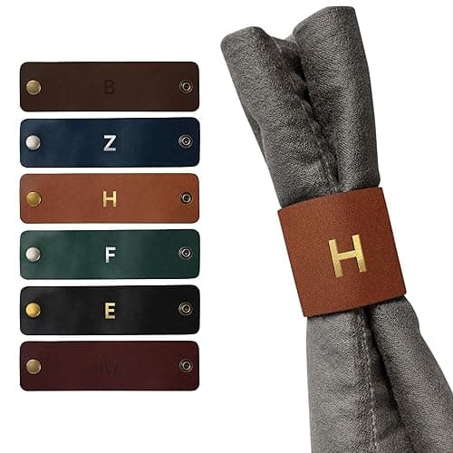  Northwind Personalized Leather Napkin Rings — Set of 2