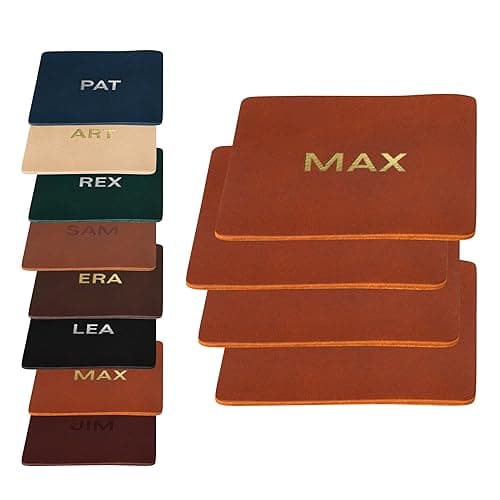 Northwind Personalized Square Leather Coasters — Set of 4