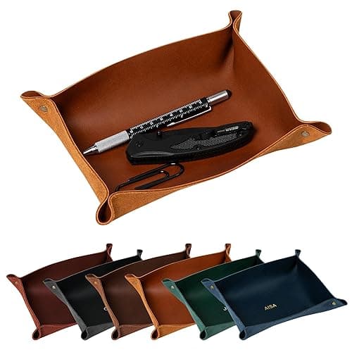 Northwind Personalized Leather: Rivet Valet Tray 5” x 7”