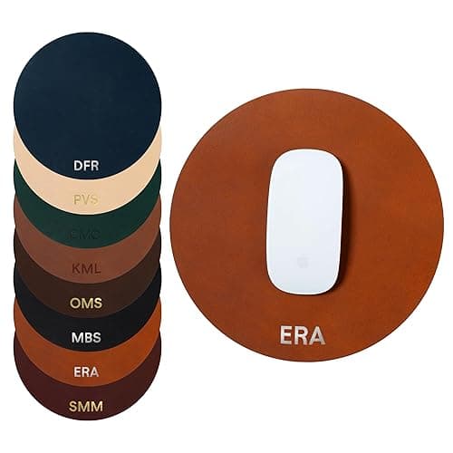 Northwind Personalized Leather Round Mouse Pad: 8.5” 
