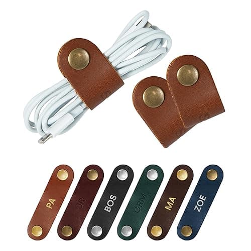  Northwind Personalized Leather Cord Organizers — Set of 3 (Rectangle 3.75”)