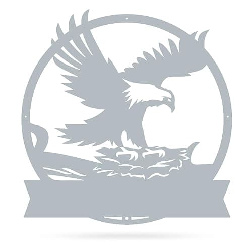  RealSteel Eagle’s Nest Family Monogram – Textured Silver 30”