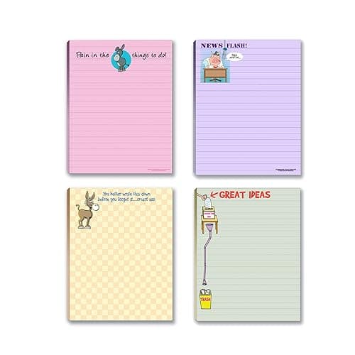 Stonehouse Collection Funny Office Notepads – 4‑Pack 