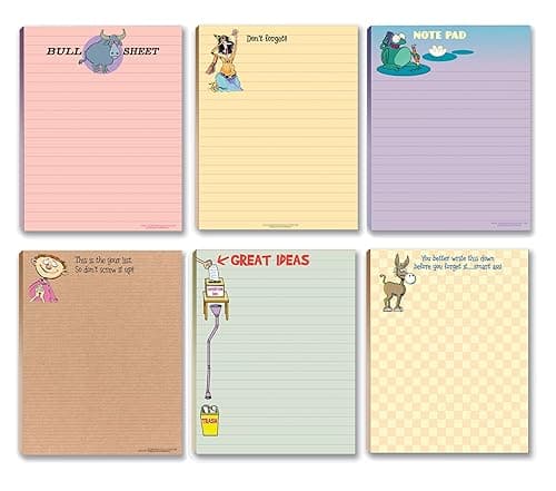 Stonehouse Collection Funny Notepads – 6‑Pack Option #1