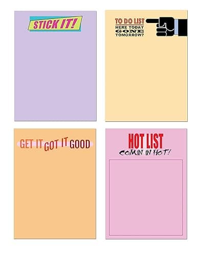 Stonehouse Collection Funny Sticky Notes – 4‑Pack 