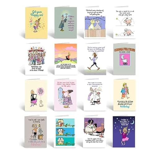 Stonehouse Collection Funny Birthday Cards – 16‑Pack Full‑Color