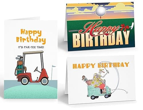 Stonehouse Collection Golf Birthday Card Set – 3‑Pack 