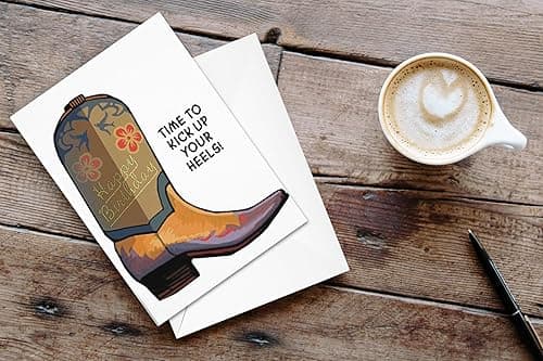 Stonehouse Collection Western Birthday Card – Festive Boot Design 