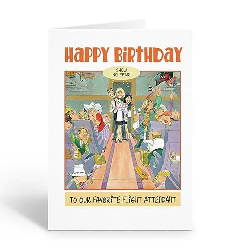 Stonehouse Collection Flight Attendant Birthday Card – Airplane & Airline Theme