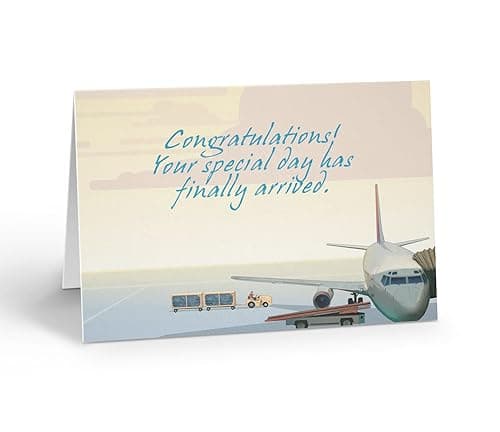 Stonehouse Collection Airplane Birthday Card – Pilot & Airline Theme (Arrived, Single Card)
