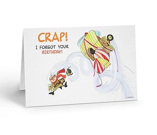 Stonehouse Collection Funny Belated Birthday Card – Humorous Aviation Theme