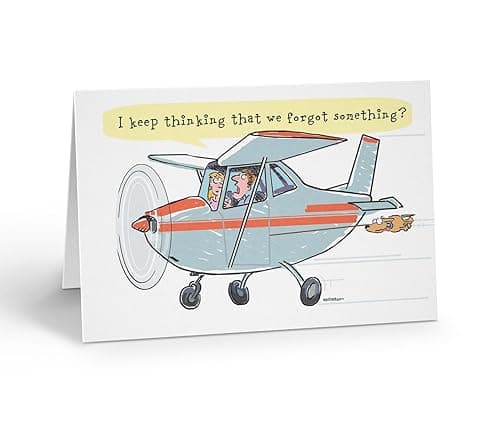 Stonehouse Collection Funny Airplane Birthday Card – Forgetful Pilot Airline Theme