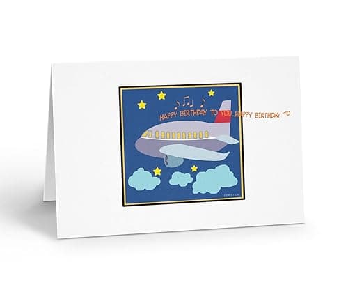 Stonehouse Collection Airplane Birthday Card – Pilot & Aviation Theme (Happy Birthday, Single Card)