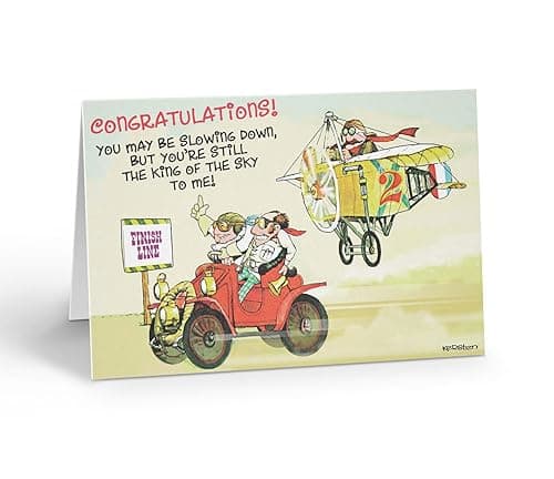 Stonehouse Collection Airplane Birthday Card – Vintage Pilot “King of Sky” Airline Theme 