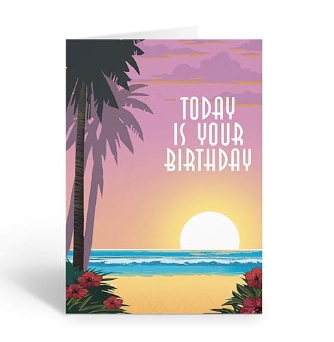 Stonehouse Collection Tropical Birthday Card – Hawaiian Beach Theme