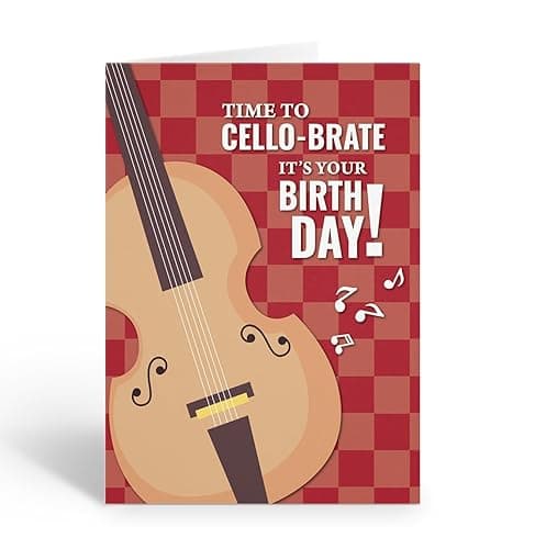 Stonehouse Collection Cello Birthday Card – Musical Theme