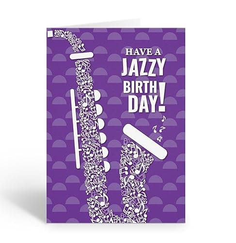 Stonehouse Collection Saxophone Birthday Card – Musical Theme 