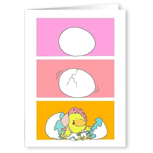 Stonehouse Collection Funny Baby Chick Birthday Card – “Hatched Chick”