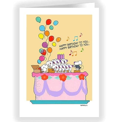 Stonehouse Collection Funny Mouse Birthday Card – “Singing Mice” 