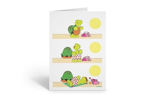 Stonehouse Collection Funny Turtle Birthday Card – “Sunbathing Turtle” 