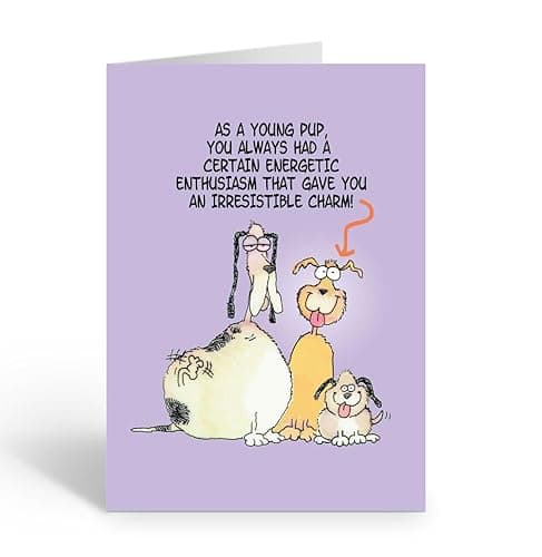 Stonehouse Collection Cute Dog & Cat Birthday Greeting Card – “Birthday Dogs”