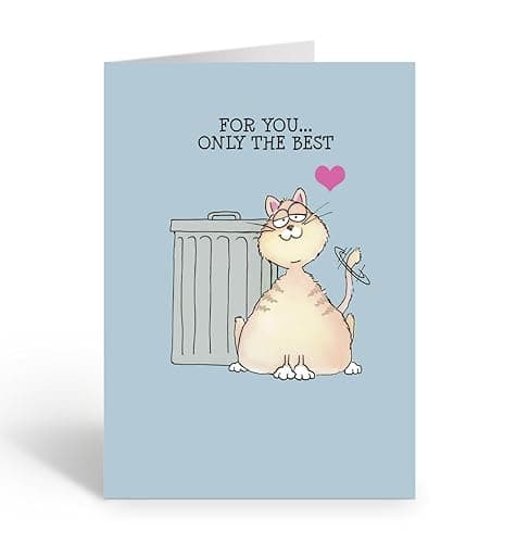 Stonehouse Collection Funny Alleycat Birthday Card – “Trash Can Cat”