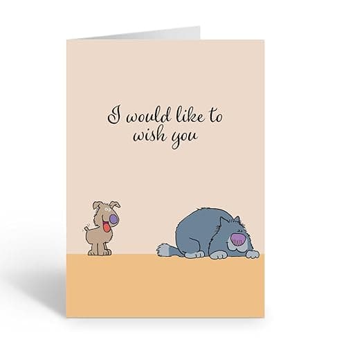 Stonehouse Collection Cute Dog & Cat Birthday Greeting Card – “Surprise Happy Birthday”
