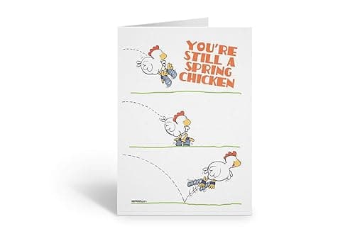 Stonehouse Collection Funny Chicken Birthday Card – “Spring Chicken”
