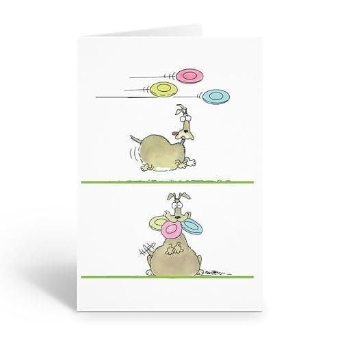 Stonehouse Collection Funny Dog Birthday Card – “Frisbee Dog” 