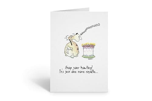 Stonehouse Collection Funny Dog Birthday Card – “One More Candle”