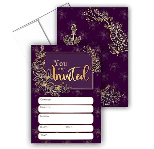 Stonehouse Collection Navy & Gold “You Are Invited” Fill‑In Invitations 