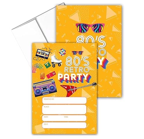 Stonehouse Collection Retro 80’s Party Invitations