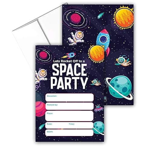 Stonehouse Collection Kids Outer Space Birthday Party Invitations