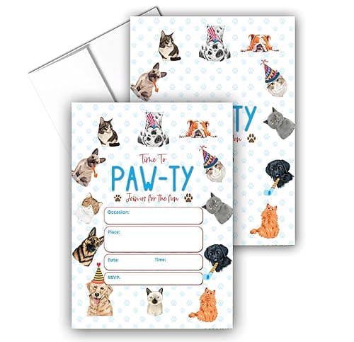Stonehouse Collection Kids Dog Birthday Party Invitations